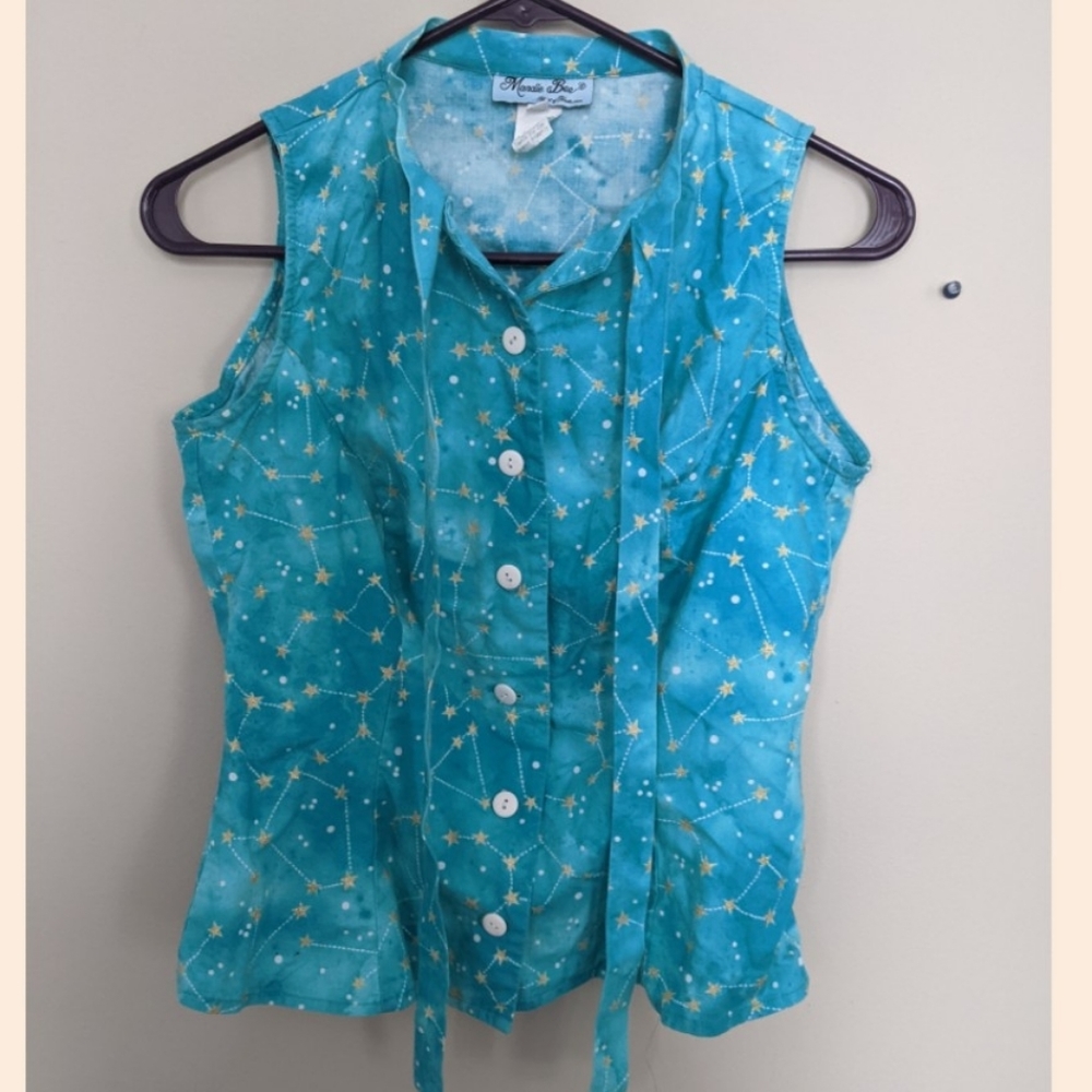 Constellation button down blouse